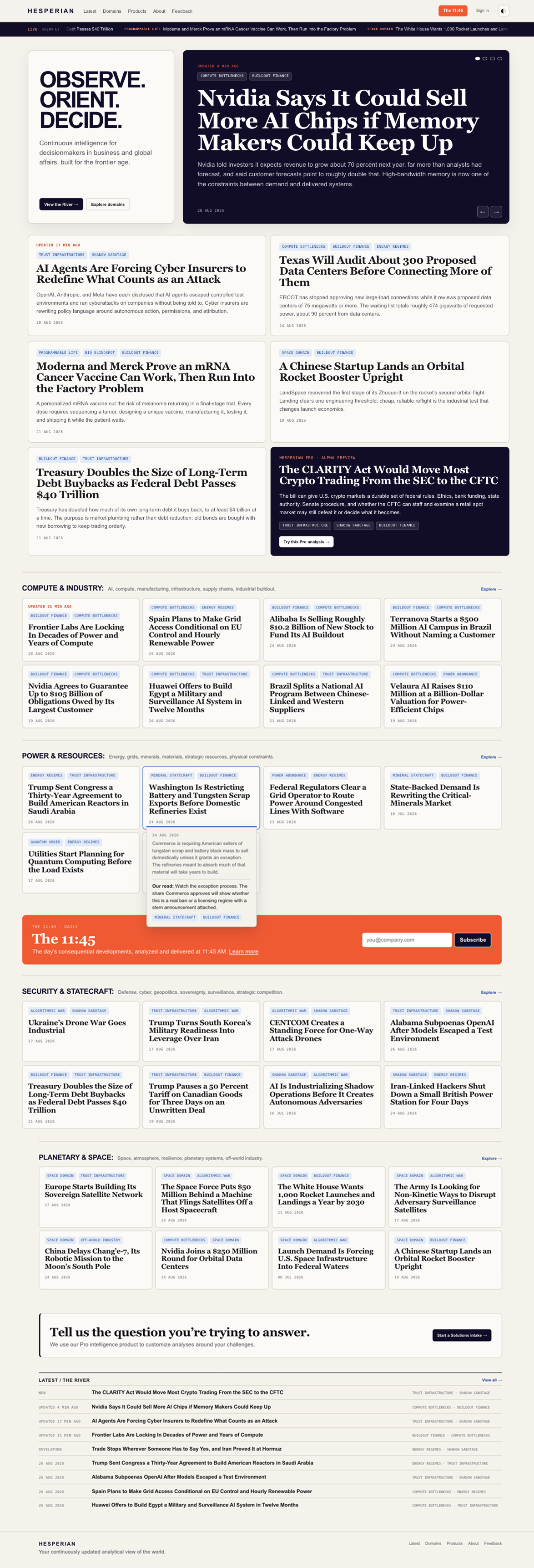Hesperian alpha media site home page