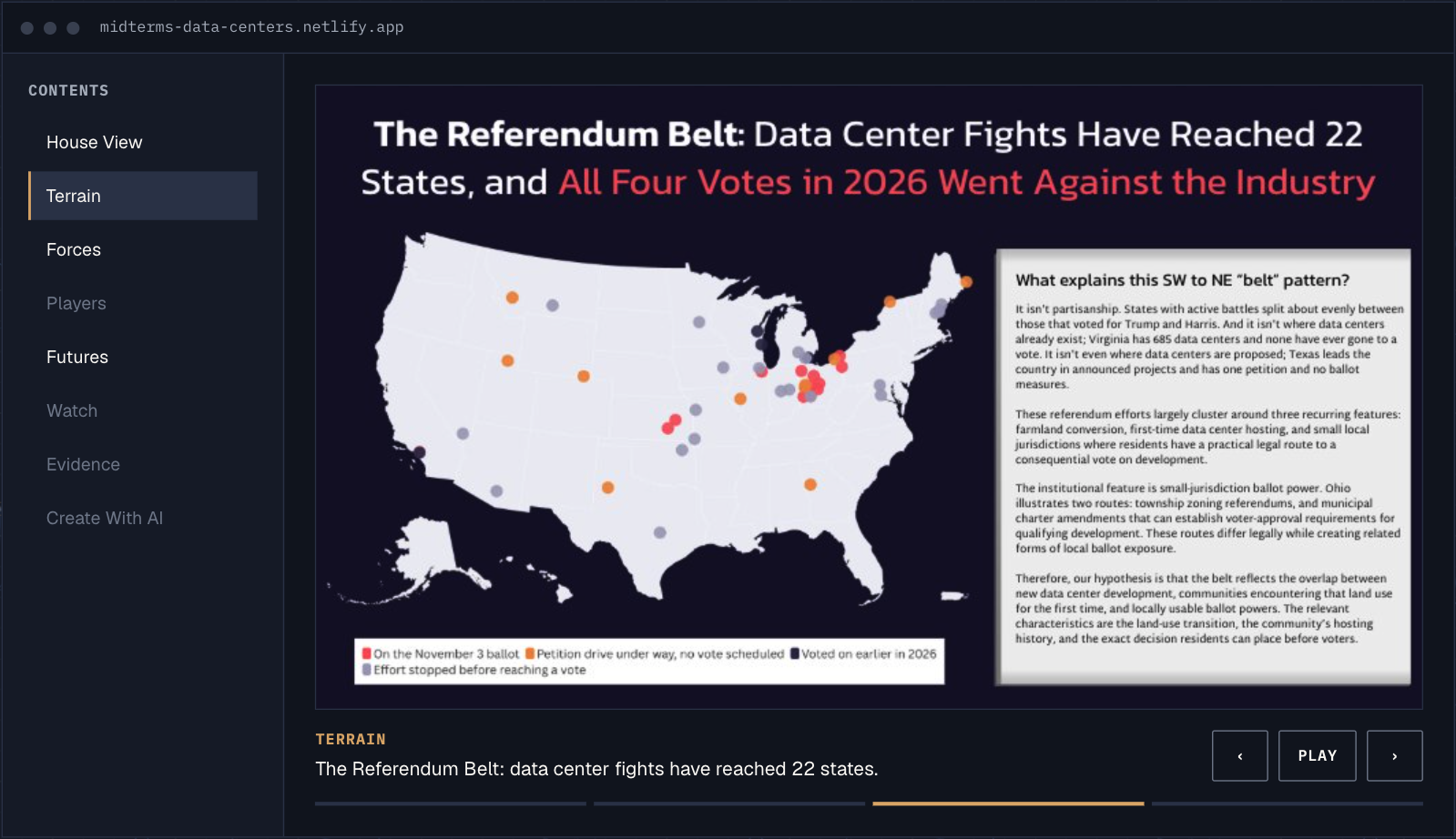 Custom deck slide: The Referendum Belt, data center fights have reached 22 states
